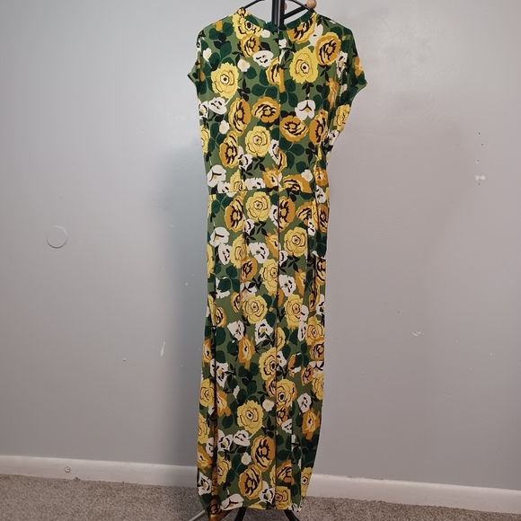 #72 Donna Morgan Floral Faux Wrap Dress Size 16 - Picture 5 of 6